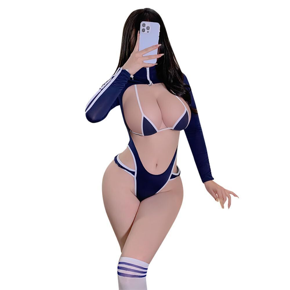 3521 Sexy Bodysuit Cosplay Tight Open Jumpsuit Anime Japanese Mesh Lingerie